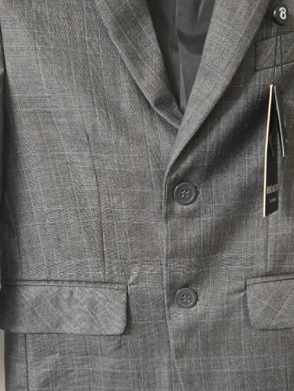 Nwt Boys' Bocaccio Uomo Gray Plaid Suit Jacket & Pants Set 8